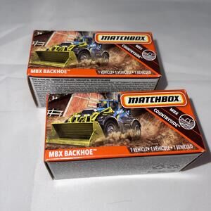 Matchbox MBX Countryside Backhoe, 1:64, Metal - Lot of 2 - NEW in BOX